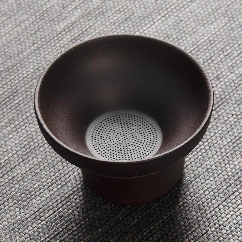 紫砂茶漏茶滤功夫茶具分茶过滤器创意漏斗 茶渣过滤网架