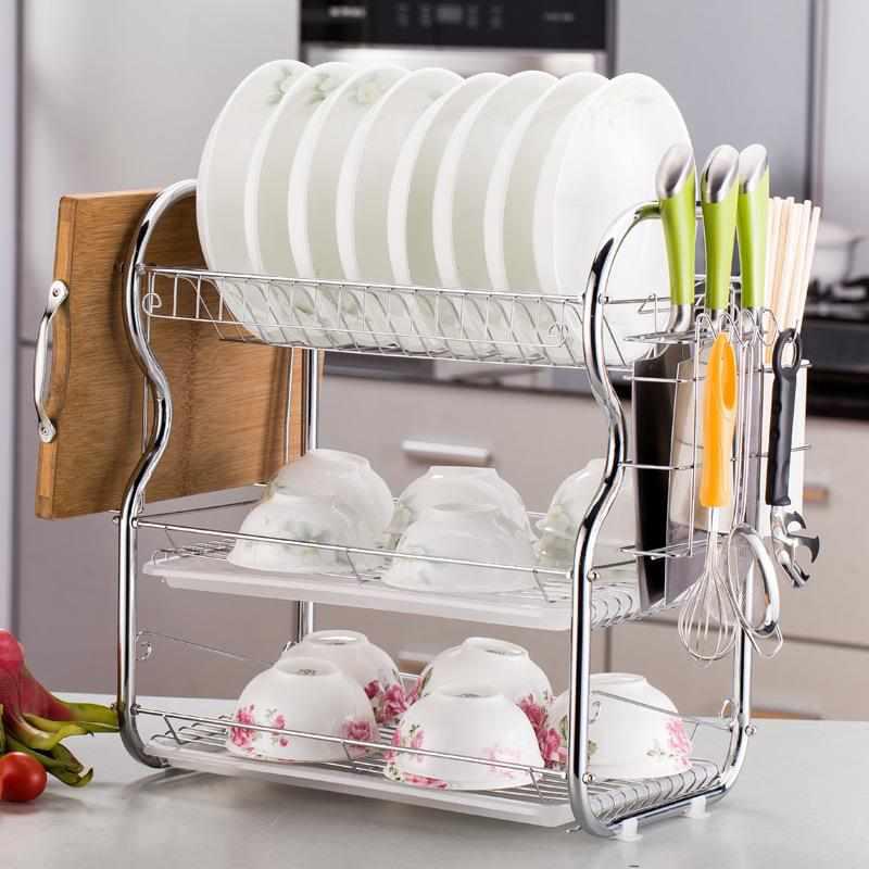 碗碟碗盘收纳架沥水架家用多功能放碗架碗筷收纳盒碗柜厨房置物架