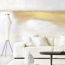 艺速 现代简约抽象艺术壁纸客餐厅卧室定制背景壁画 金色海平面