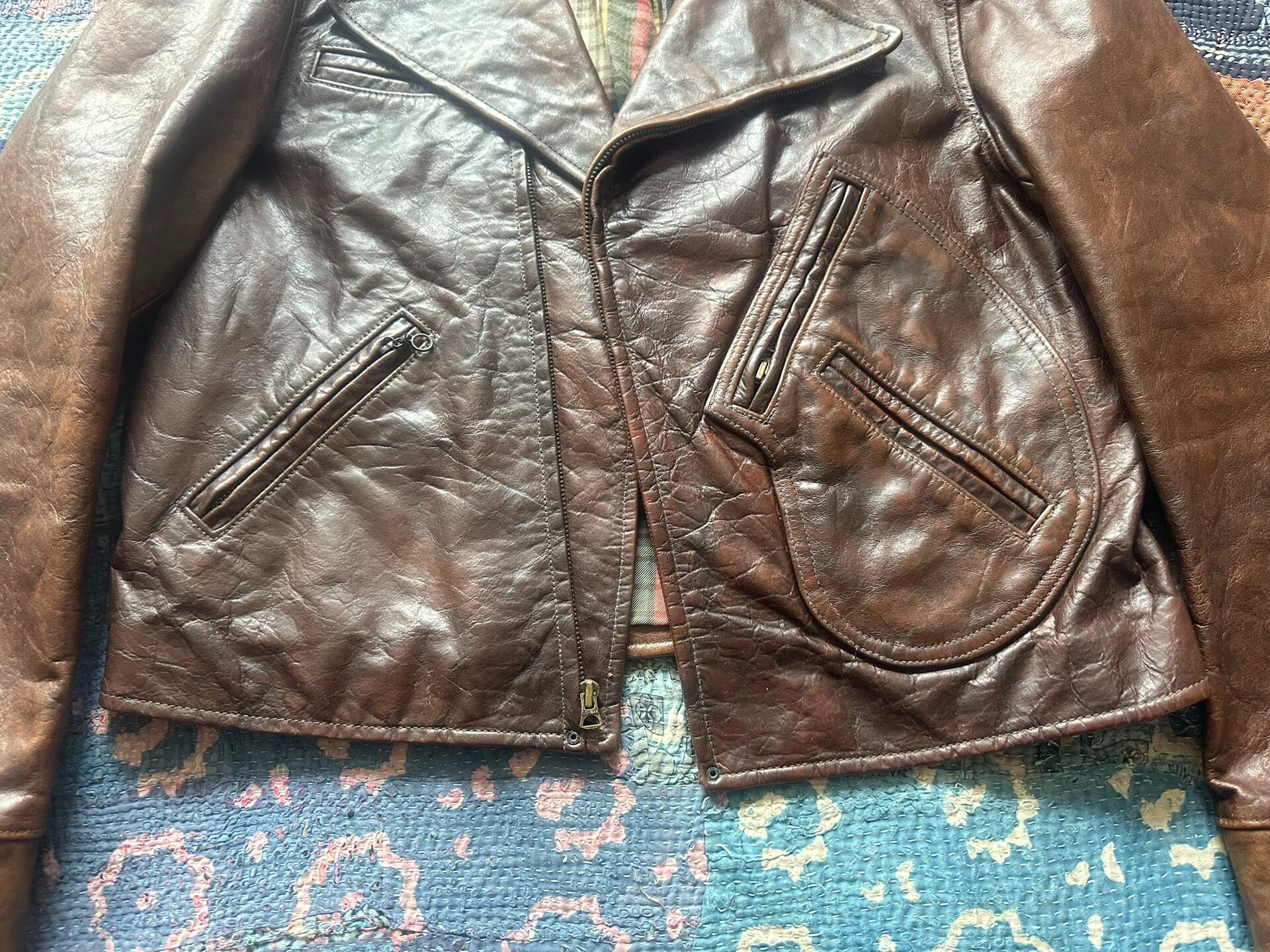 Polo Ralph Lauren Brown Biker Leather Jacket — back