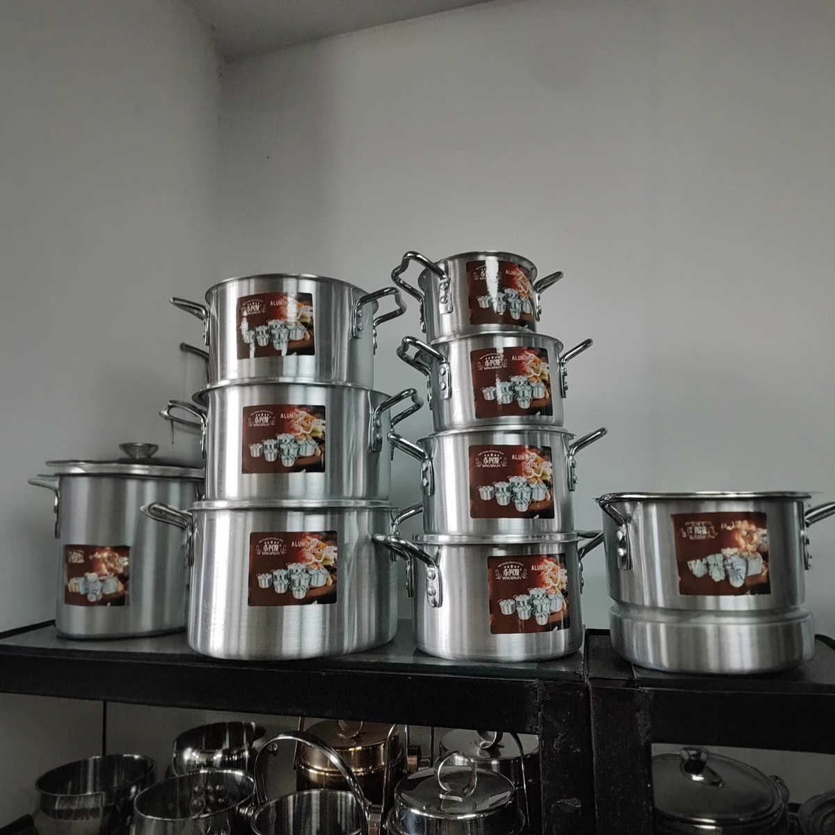 Aluminum pot厂价直销外贸套装铝锅6pcsPOLISHING COOKWARE
