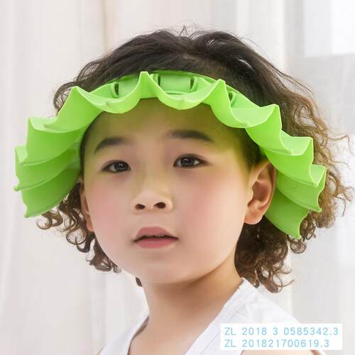 宝【YM01】宝头帽防水护耳帽可调洗节儿童浴小孩澡帽软胶洗洗发帽