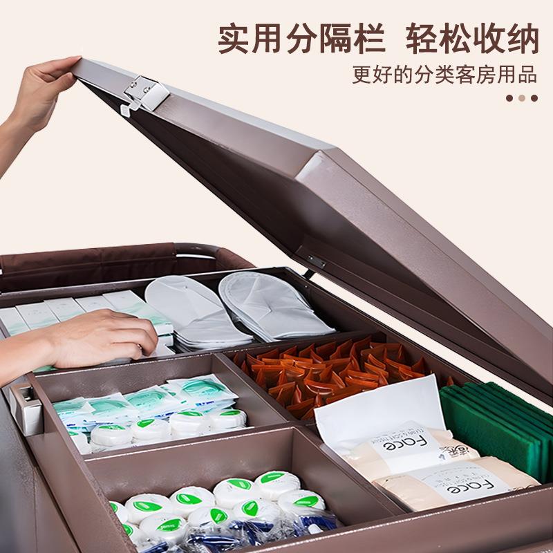酒店宾馆客房带门带盖带锁多功能手推布草车保洁服务车清洁工作车