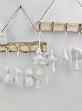 peacetime圣诞纯色布艺套装饰品圣诞树挂件小吊饰室内室外派对