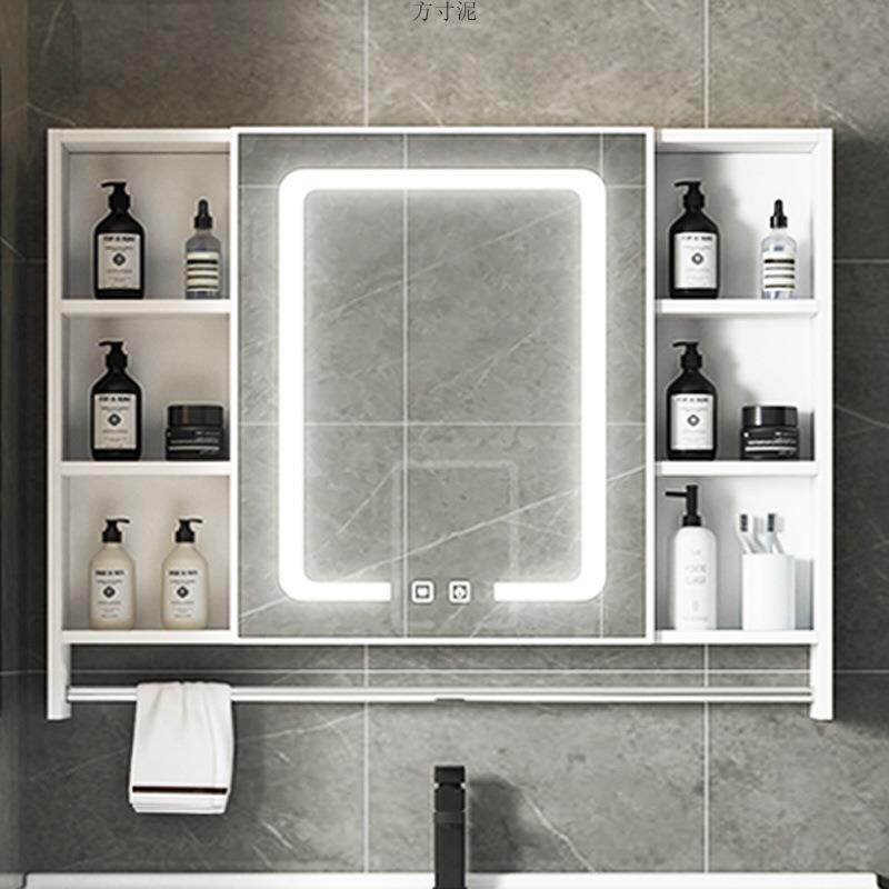 太空铝浴室镜柜小户型卫生间储物镜子挂墙式化妆镜单独收纳盒镜箱