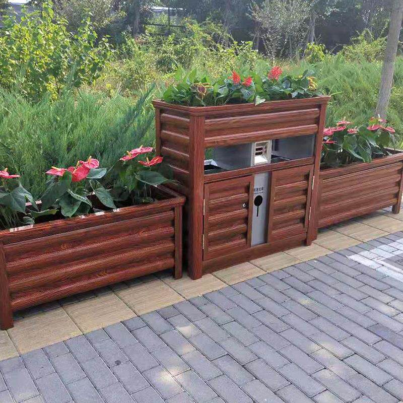 垃圾桶花箱铝合金组合户外花槽道路护栏花坛市政花桶花架