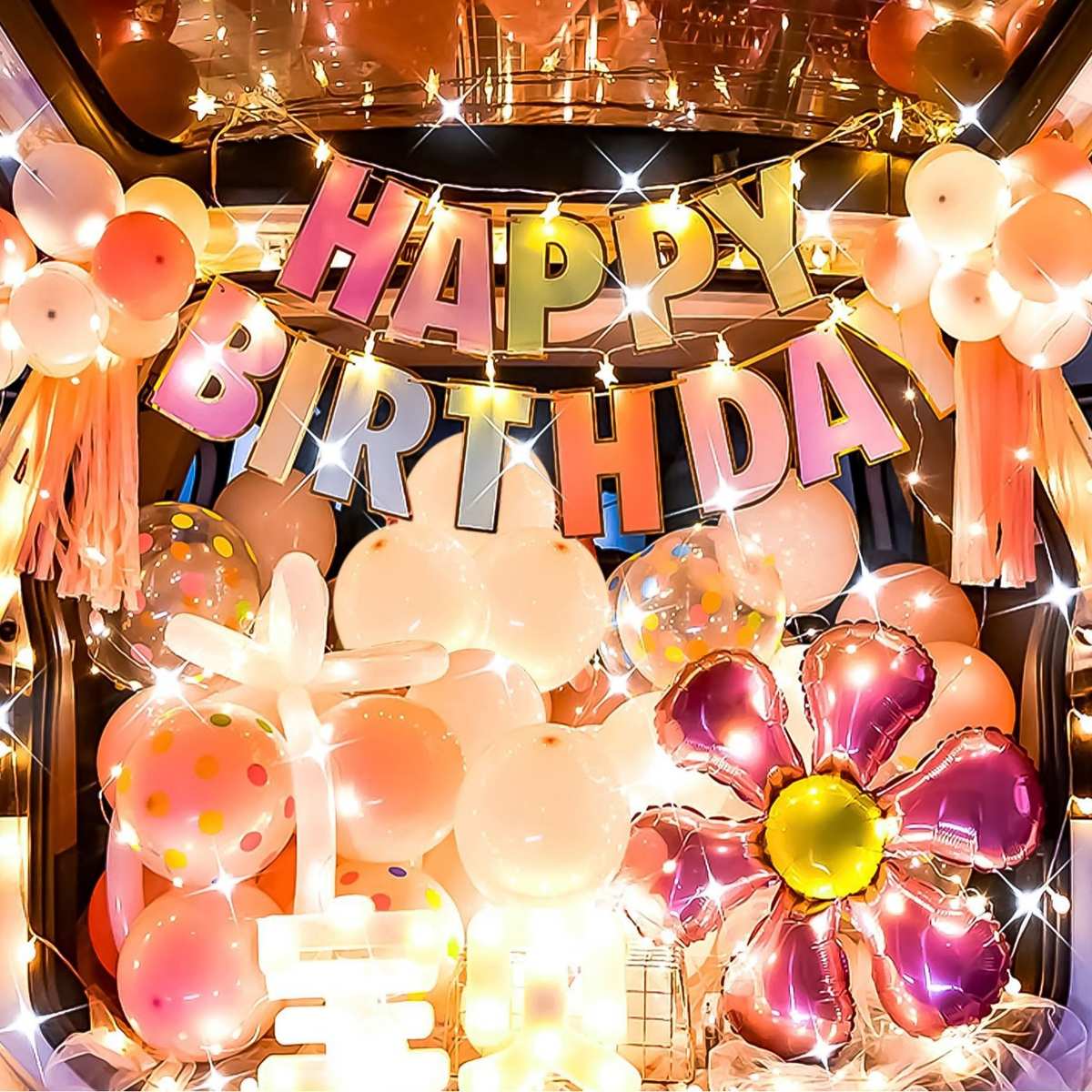 汽车后备箱生日派对布置用品套餐惊喜告白求婚浪漫场景布置装扮