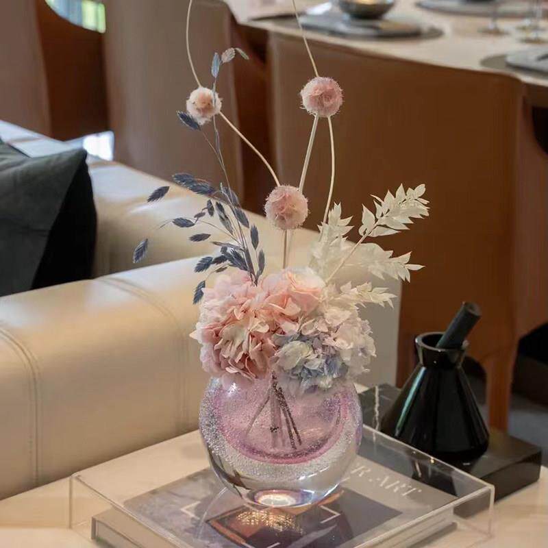特级永生花花束麦秆菊绣球真花干 干燥花高级感客厅餐桌化妆台装