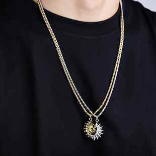 Sun Moon Pendant Necklace Gothic Vintage Style Jewelry