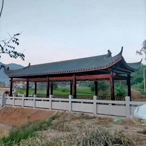 新中式户外文化长廊古建长廊小青瓦长廊走廊花园廊架庭院别墅长廊