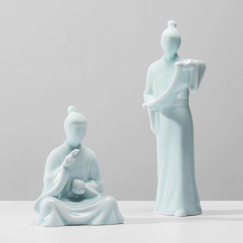 琴棋书画现代中式摆件个性创意家居饰品客厅办公桌陶瓷工艺品摆设