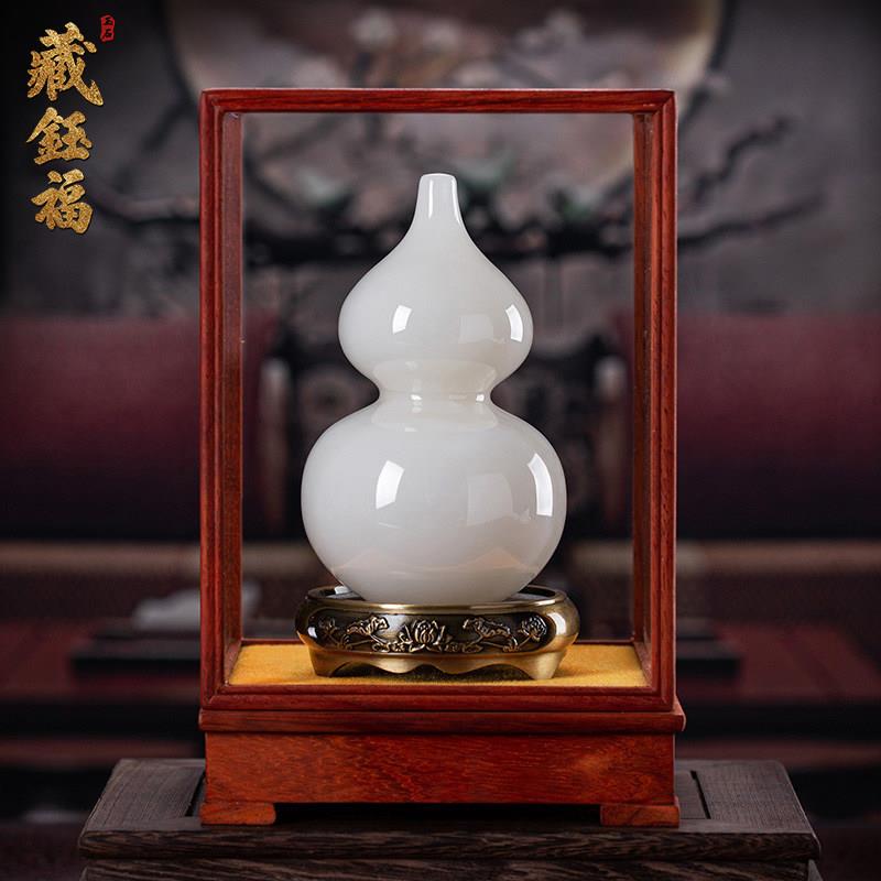 天然葫芦天然古玉石葫芦摆件客礼厅玄关书房视柜摆件博架装饰乔电图片