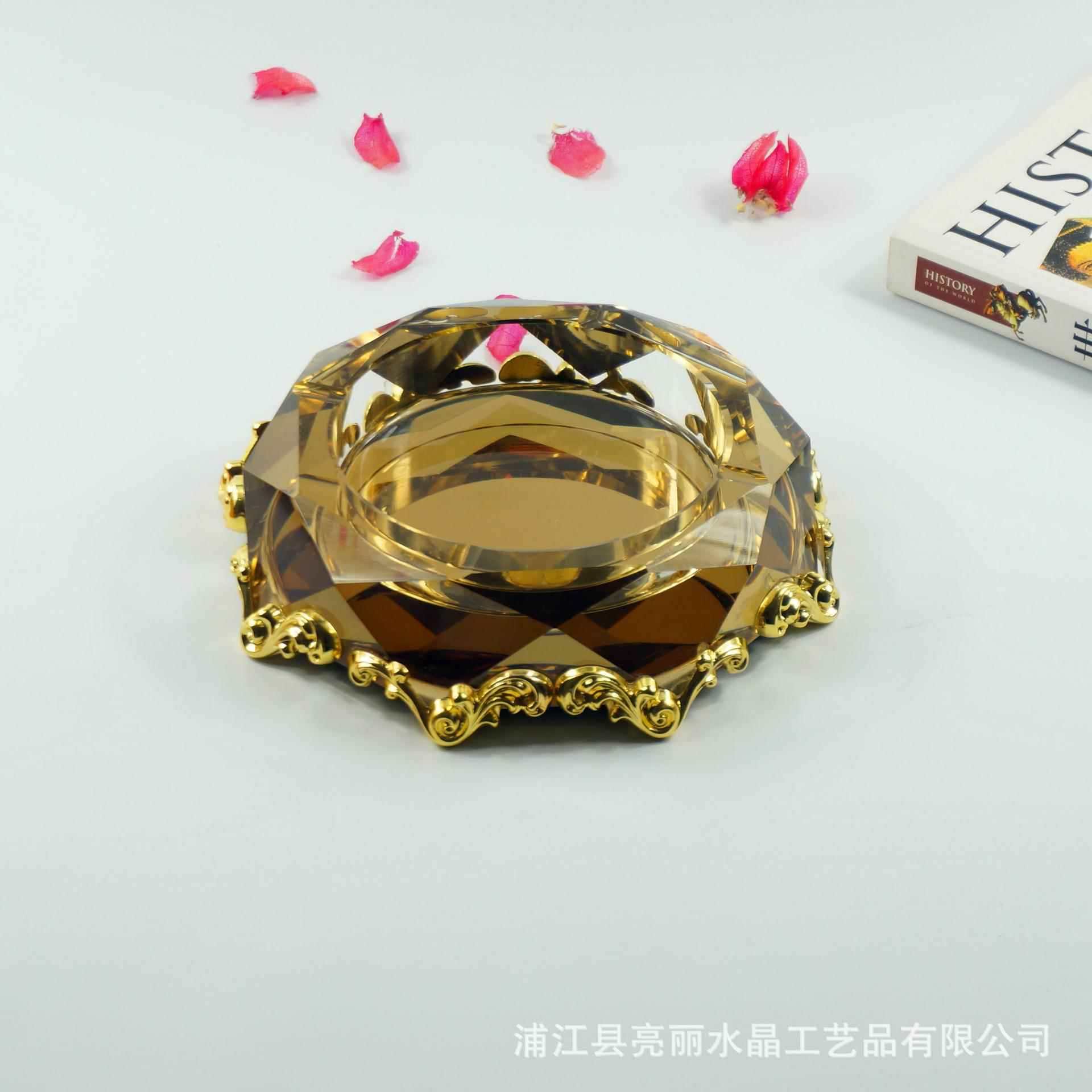 水晶烟灰缸零售 欧式风格 家居摆件 酒店用品