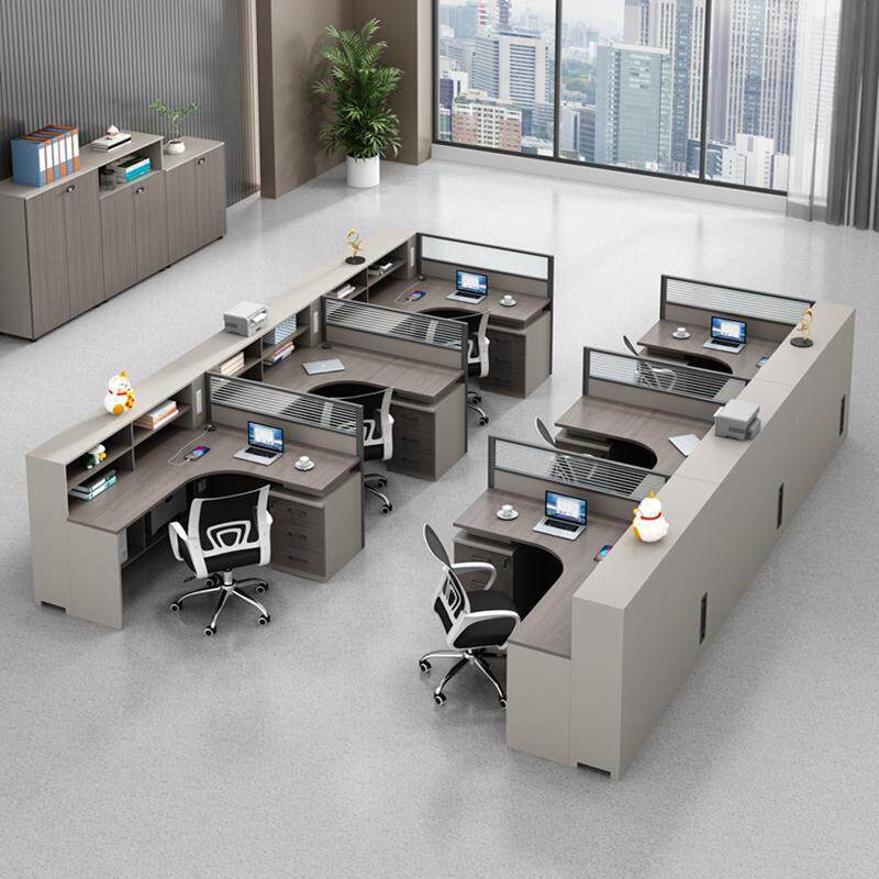 简约现代职员办公桌2/4/6/8/10人位员工电脑桌六人位组合桌椅家俱