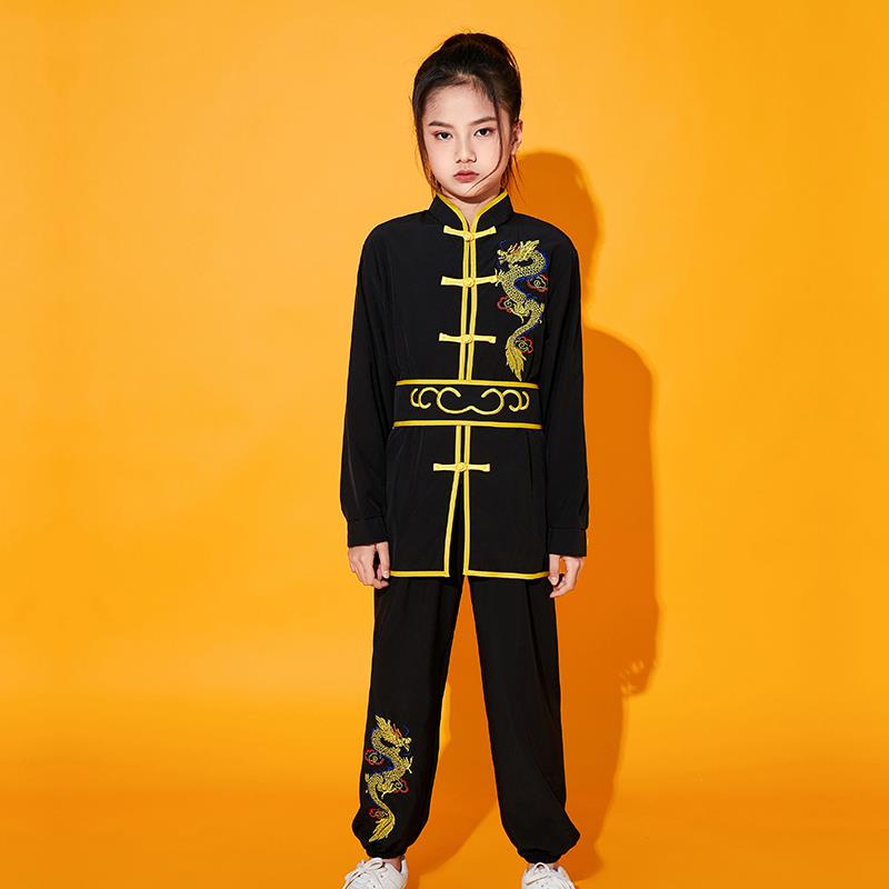 正品儿童武术服装表演服男袖女功服夫练武服少术儿长短训练太极服