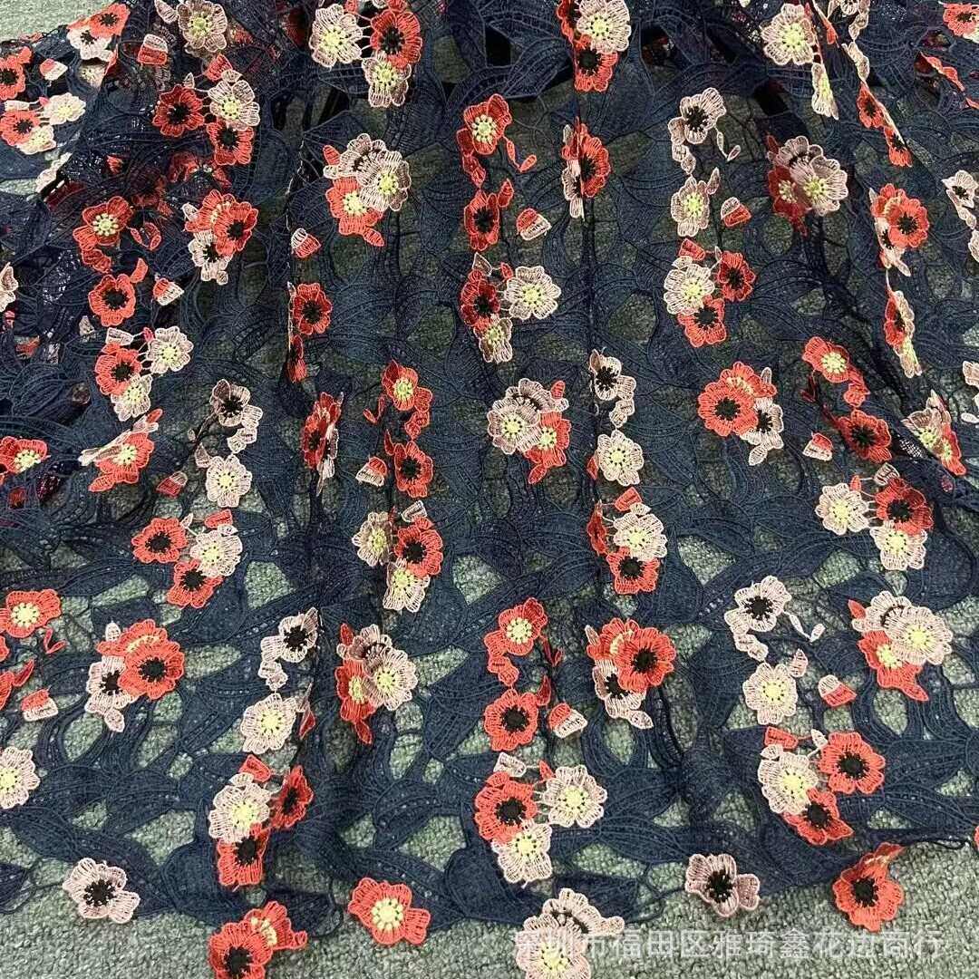 外贸立体浮涤纶绣花布料彩色网纱刺绣多色立体花网纱花边面料贴花,居家布艺,花边,淘宝优惠券,粉丝福利购,淘宝优惠卷
