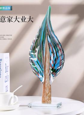 LLH-FZ20琉璃树关叶摆件客厅创轻奢高级感小众电视柜意玄装璃饰品