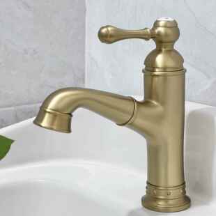 维多利亚法式复古抽拉式水龙头全铜新款冷热水洗脸盆伸缩家用龙头