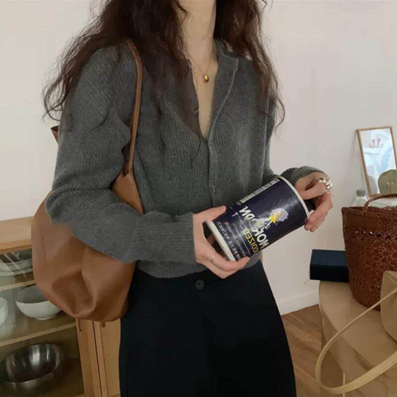 韩国STYLESNADA气质针织开衫女宽松外穿薄款港味显瘦短款bm上衣