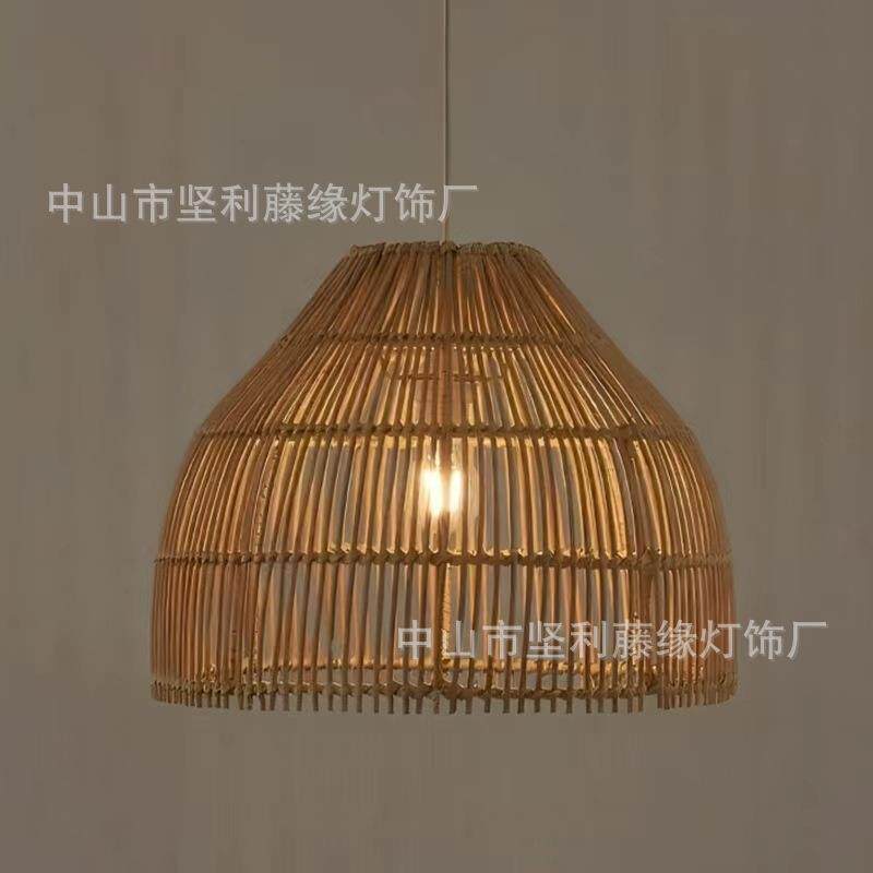 新款东南亚藤艺吊灯日式餐厅藤灯民宿茶室禅意复古藤编手工编织灯