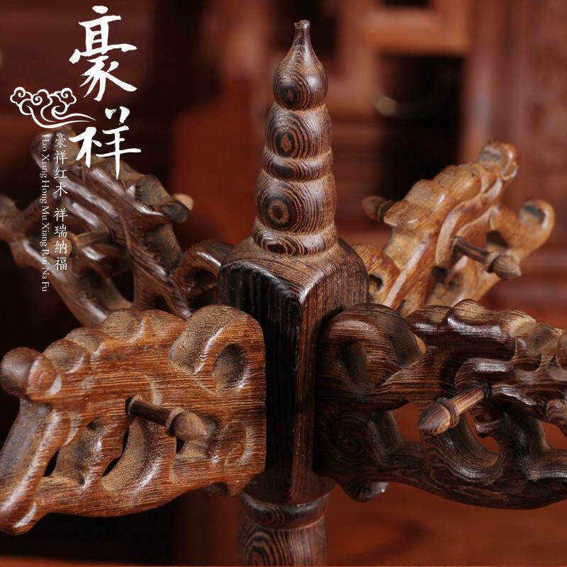 鸡翅木笔架 笔挂 鸡翅木吊玉架 毛笔挂 笔架 文房四宝工艺品摆件