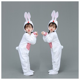 小白兔舞蹈服装儿童小兔子表演服兔子演出服少儿卡通动物服