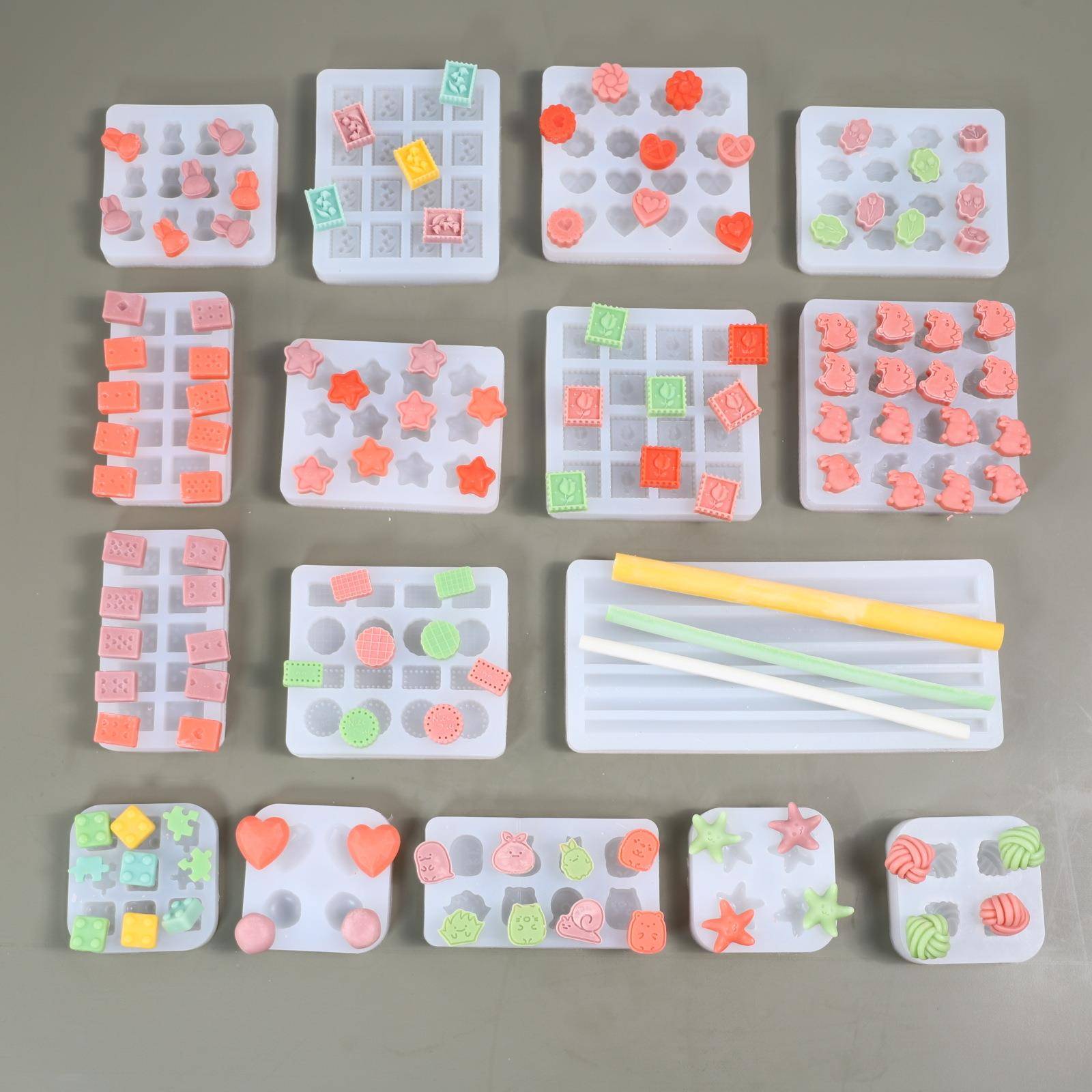 八分之七半圆柱蜡棒模具二分之一火漆蜡棒硅胶模具