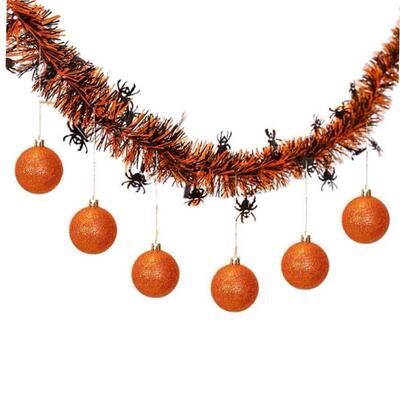 Halloween Tinsel Garlands Tinsel Twists, Metallic Black and