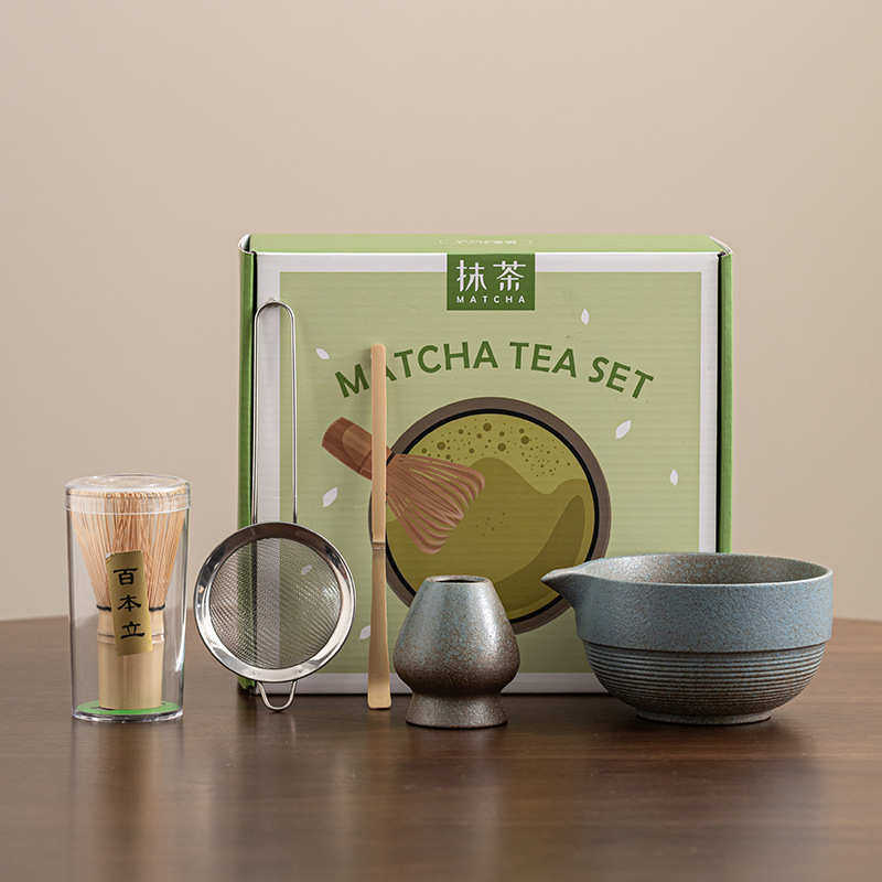日式抹茶道工具百本立粗陶茶筅立茶碗家用整套宋代点茶器茶筅套装