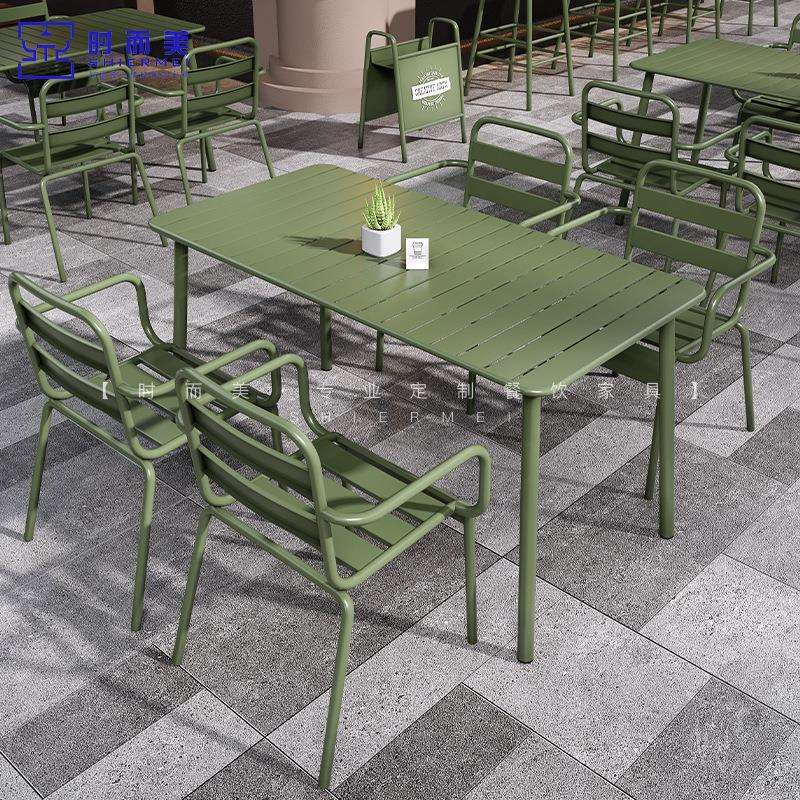 庭院户外桌椅咖啡厅奶茶店休闲椅餐饮露天餐桌椅组合商用外摆桌椅