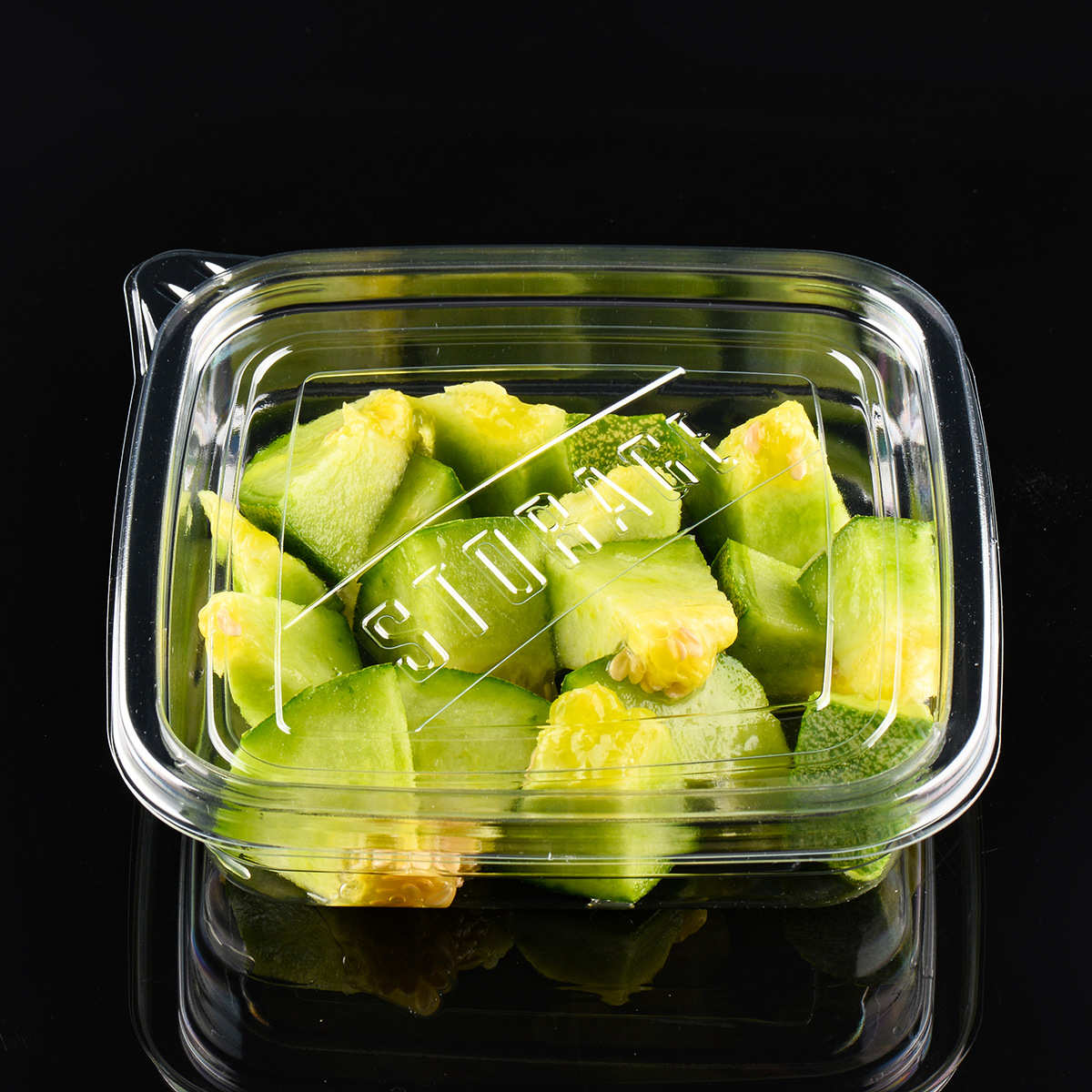 厂家直销一次性正方形 一次性打包餐盒 水果切盘塑料盒 加厚带盖