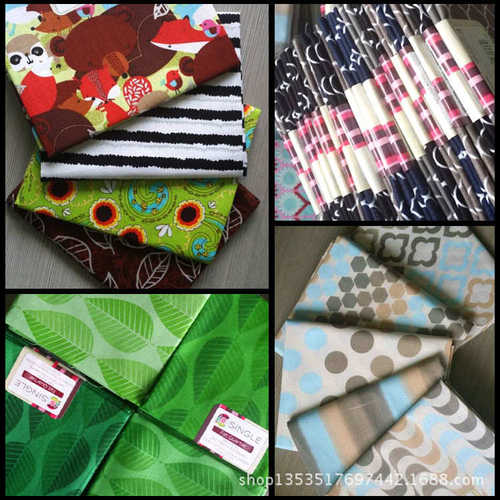 现货批发外贸出口小包装布组 印花布料拼布桐布组棉布多种图案