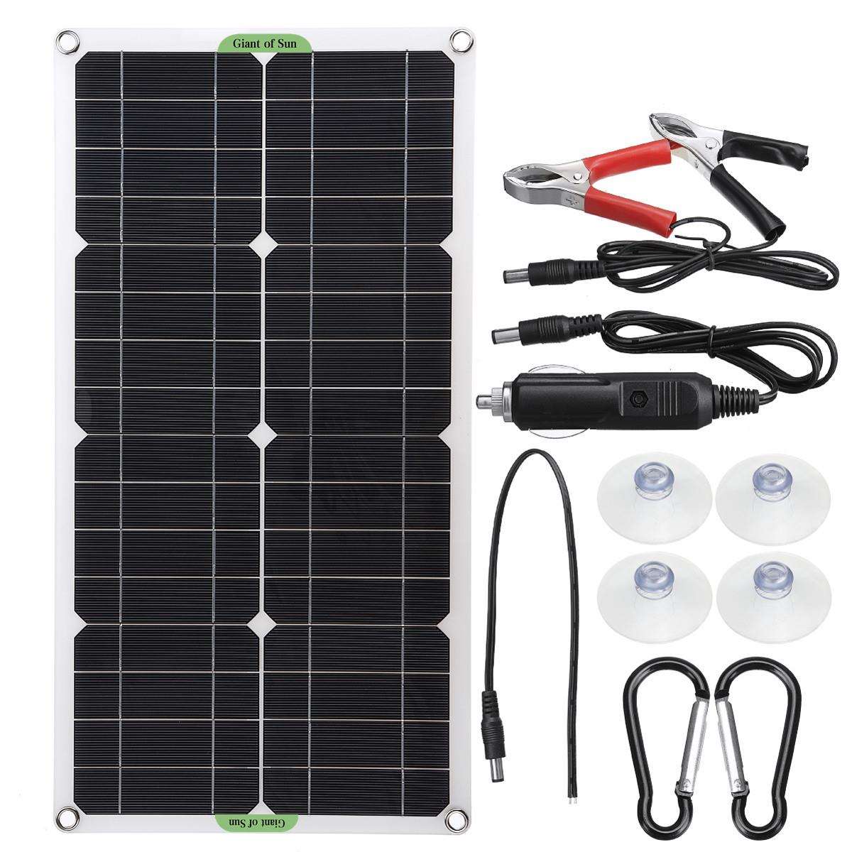 单晶太阳能板套装控制器登山扣充电汽车电瓶电商18V12V
