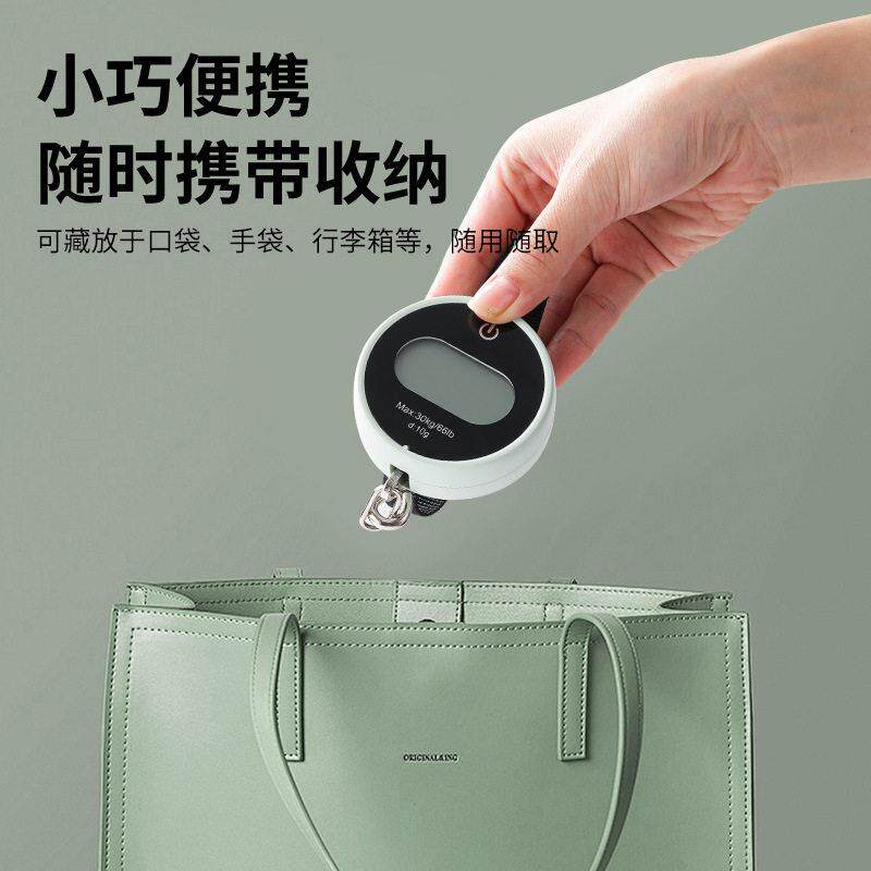 高精度手提秤可携式口袋秤30kg挂钩秤精准带绳吊秤迷你电子手提秤
