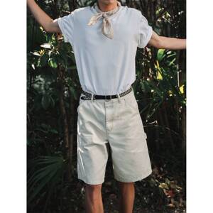 FERMENTEDSHIRT25夏季新品全棉重磅帆布水洗工装休闲短裤