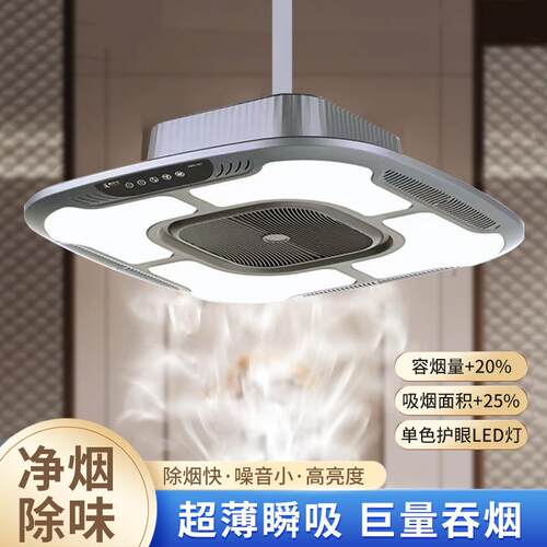 超薄内循环棋牌室吸烟净化器吸烟麻将灯低音排烟抽烟吸烟升降吊灯