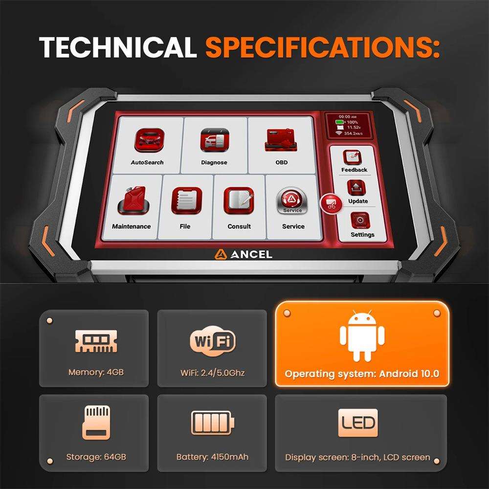 ANCEL DS600BT汽车OBDII智能诊断仪器 汽车保养 复位工具 海外版