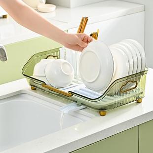 厨房碗碟沥水架置物架碗筷盘子收纳架台面碗架家用放碗盘收纳盒子
