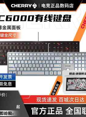 CHERRY樱桃KC6000有线 线键盘轻音纤薄可携式商务办公笔记型电脑