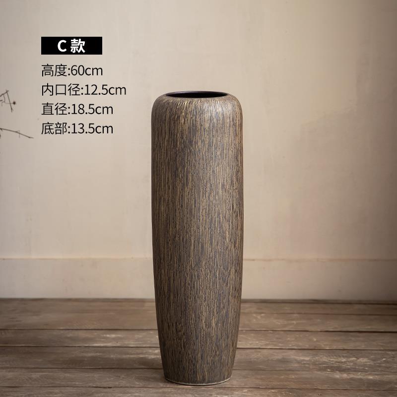 高档景德厅镇陶瓷落地摆件中式复古龙柳花花瓶客电视柜饰大号插干
