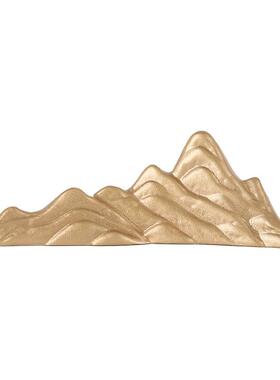 厂家直销黄铜金山摆件家居中式客厅玄关装饰品博古架铜工艺品