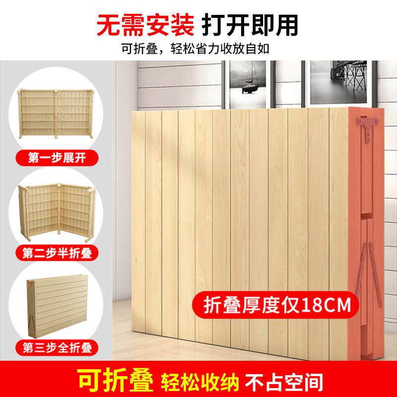 折床午休单人床家用51.公2叠米实木床办室经济型双人1.米简易无品