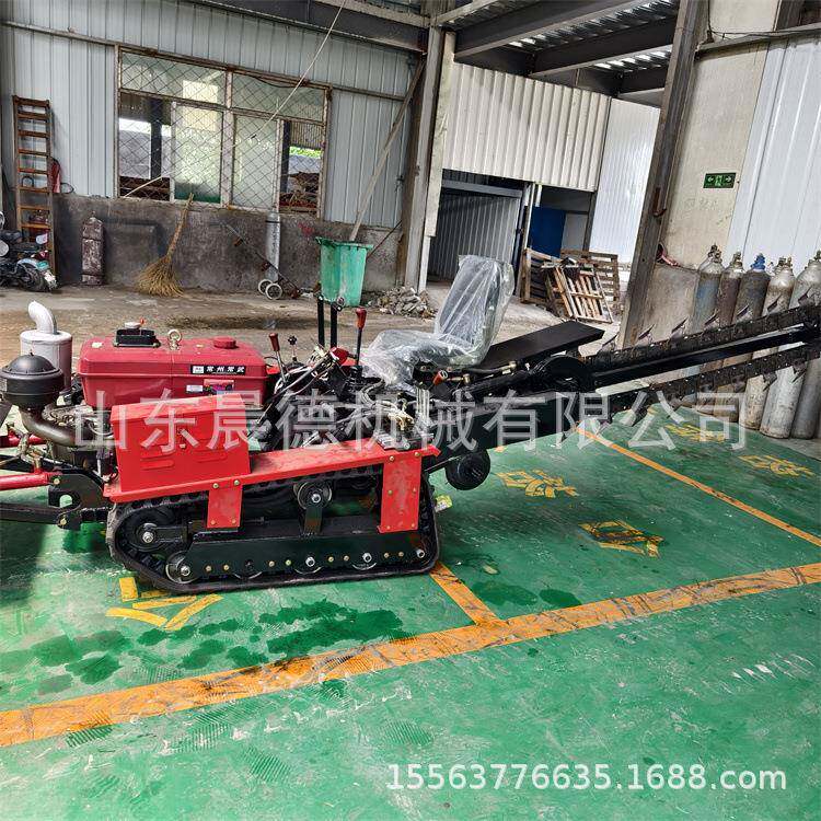 链条式埋管开沟机 小型果园挖沟履带式柴油开槽机