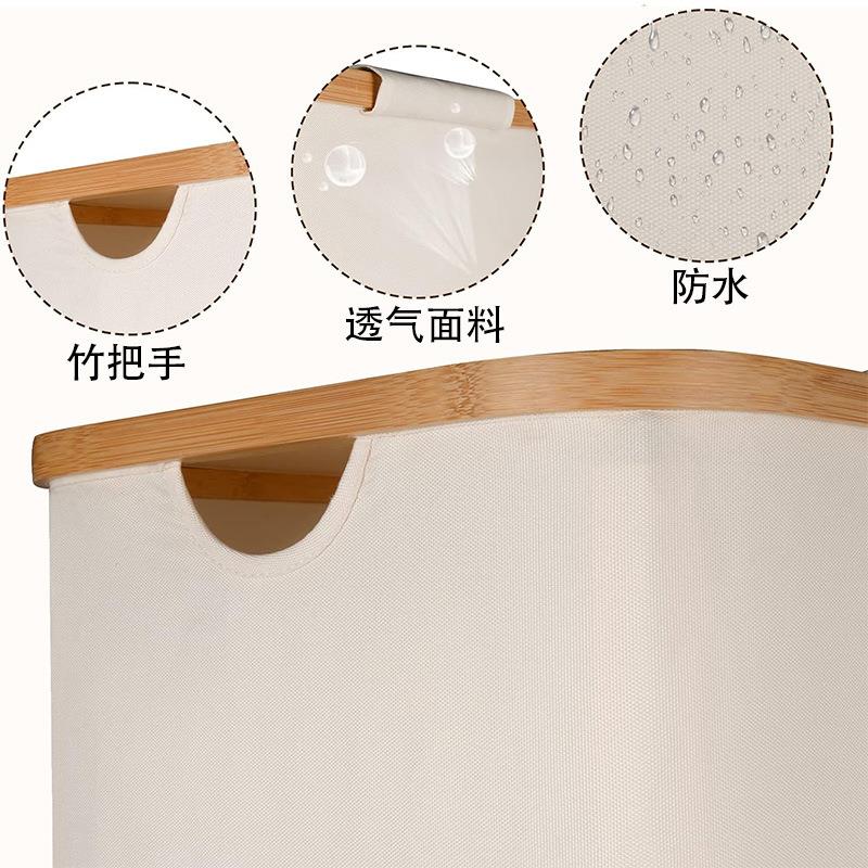 用日式竹脏制脏衣篮衣服收纳筐洗衣篮子家带盖6015可叠收折纳篮脏