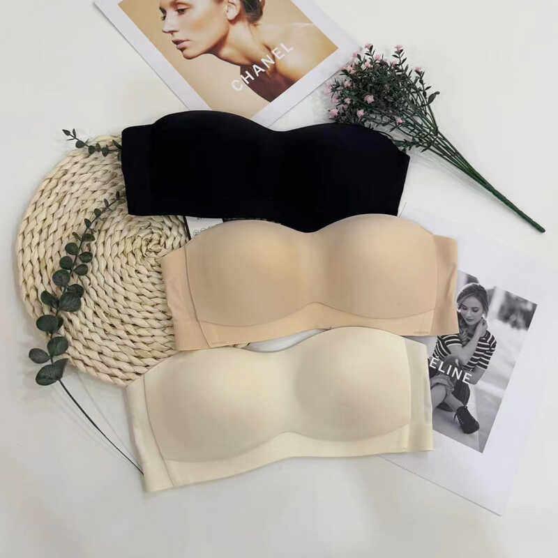 防滑无肩带文胸夏季薄款无痕隐形抹胸收副乳少女内衣外穿裹胸女