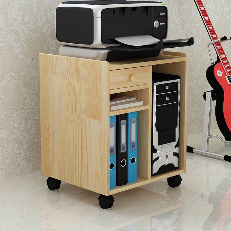 电脑主机主边柜托架{移动定制架厨房客厅抽屉带机箱整理台式架子