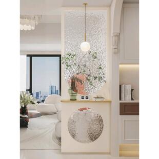 24新款 中厅古奶油风隔断客入户SJ51020实2木弧形屏风浴室柜玄 法式