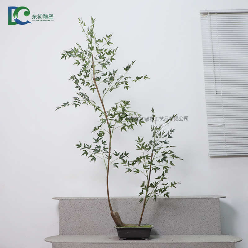 仿真南天竹绿植盆栽小树造景新款家居酒店摄影装饰摆件人造天葵竹