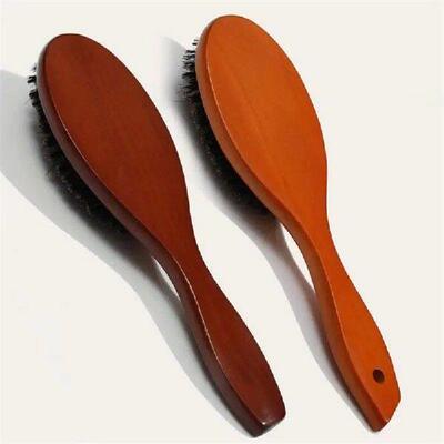 Natural Boar Bristle Hairbrush Massage Comb Anti-static