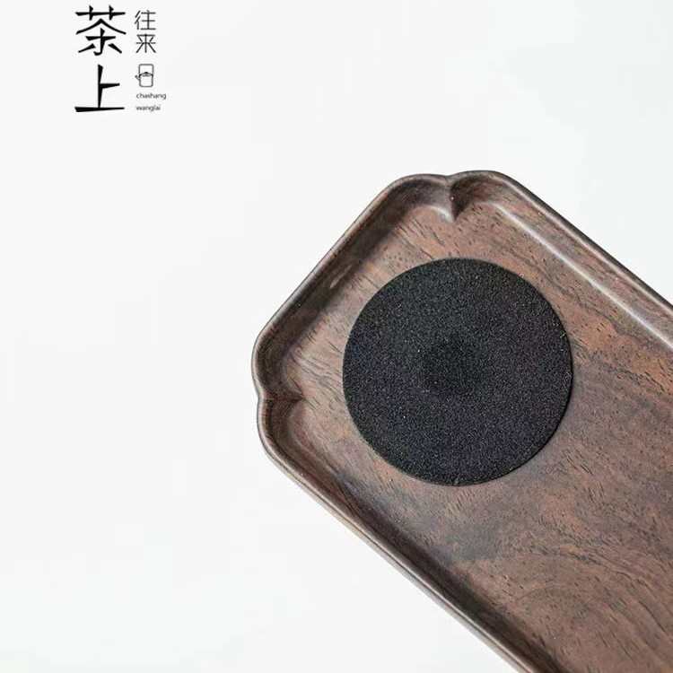 三一堂黑檀木晾壶架实木盖置磁吸壶承托茶壶架紫砂壶配件茶道零配